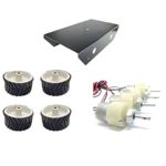 Robotics Science Project (Chassis Kit - Chassis + Gear Motor Robot Wheel + 300 Rpm Gear Motor ) (7 X 4 Cm Wheels)