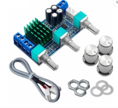 TPA3116D2 Dual-Channel Digital Audio Amplifier Board 2X80W with Potentiometers, Heat Sink, and Accessories
