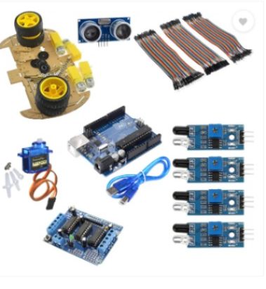 Arduino UNO and Chassis with Ir Sensor & Jumper wire DIY Learning Kit Electronic Components Electronic Hobby Kit